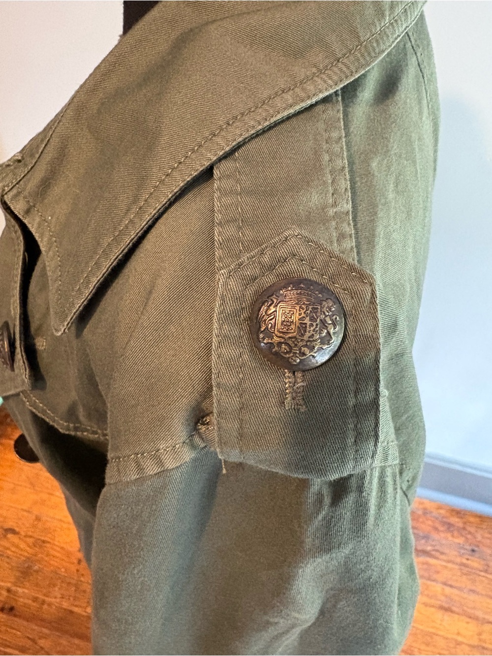 Miss Sixty Olive Green Double-Breasted Utility Jacket size M - Picture 6 of 10